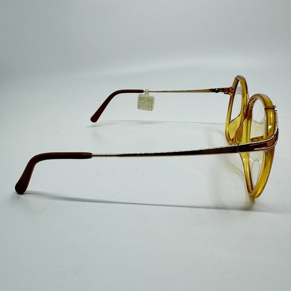 Vintage Vienna Line 1352-10 Yellow Brown Round Sunglasses Frames H9289 - Picture 4 of 7